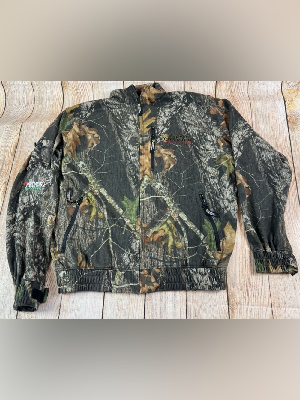 Mens Scent Blocker Frontier Jacket Camo Mossy Oak Hunting ScentTek Size Large